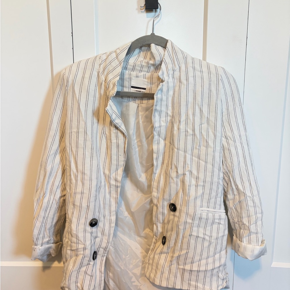 Jules & Leopold Cream and Black Pinstripe Blazer